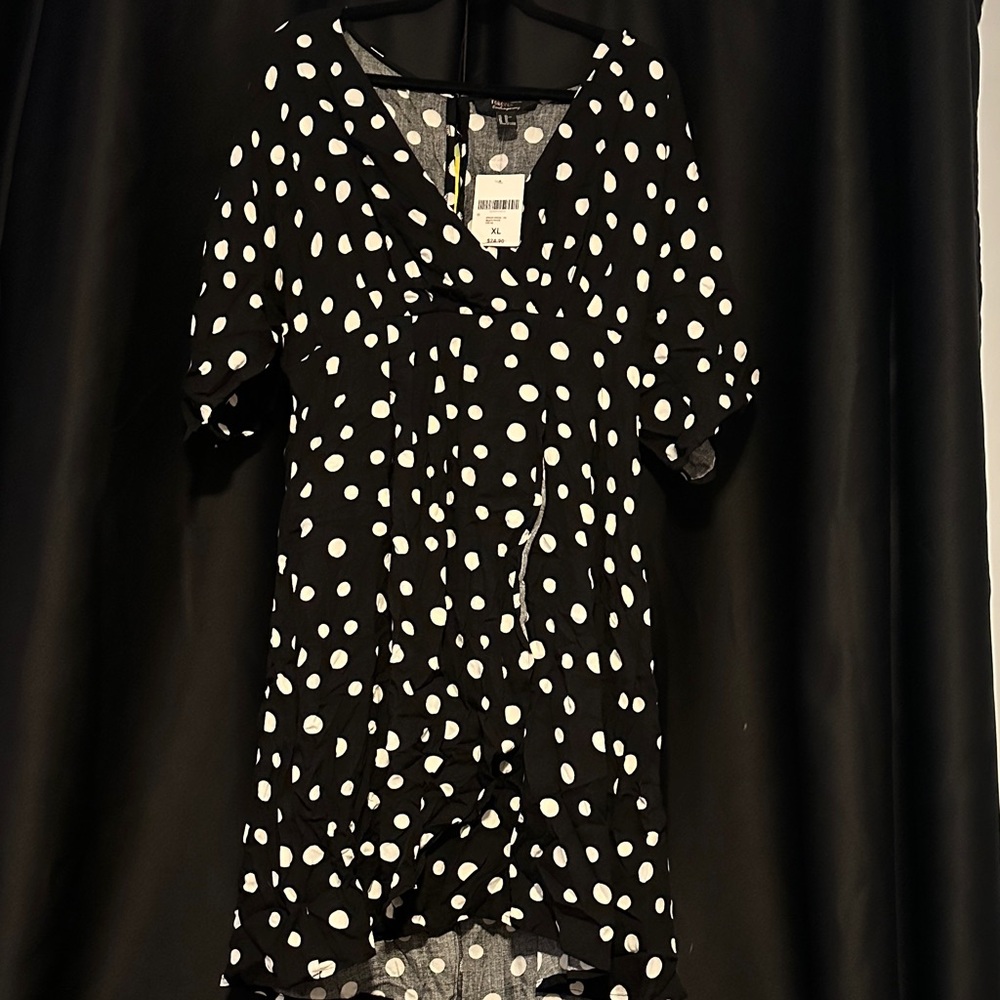 Forever 21 Black Dress with White Dots
